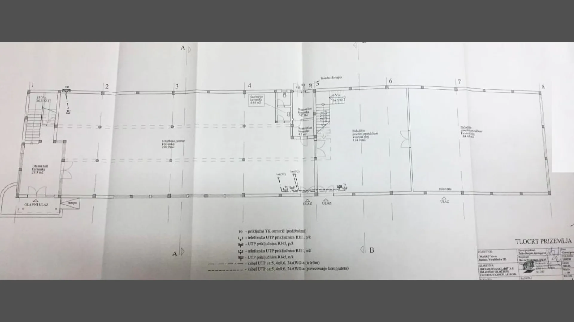 Tehnički nacrt zgrade, poslovna zgrada u Sračincu
